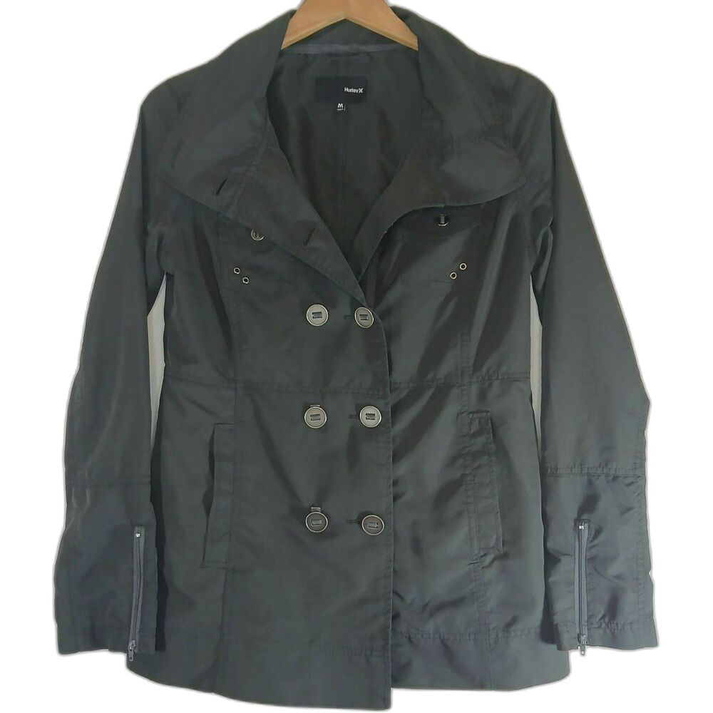 Hurley Black Jacket Fitted Double Breasted Med Streetwear Y2K Utility Matrix